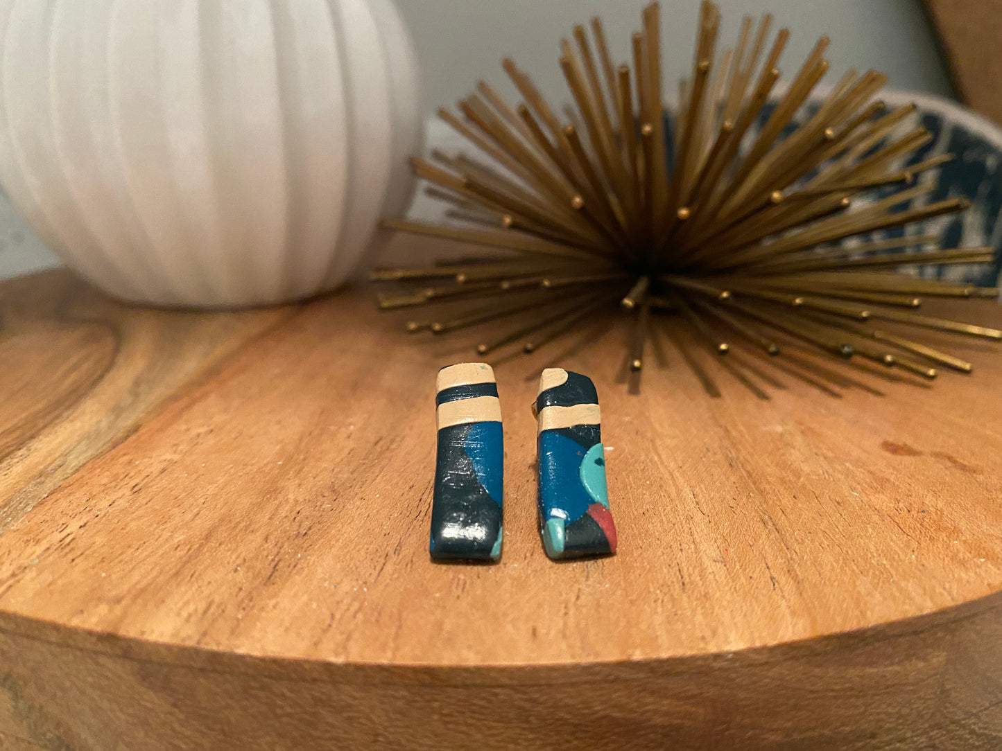 The Blues Color Block Rectangle Studs