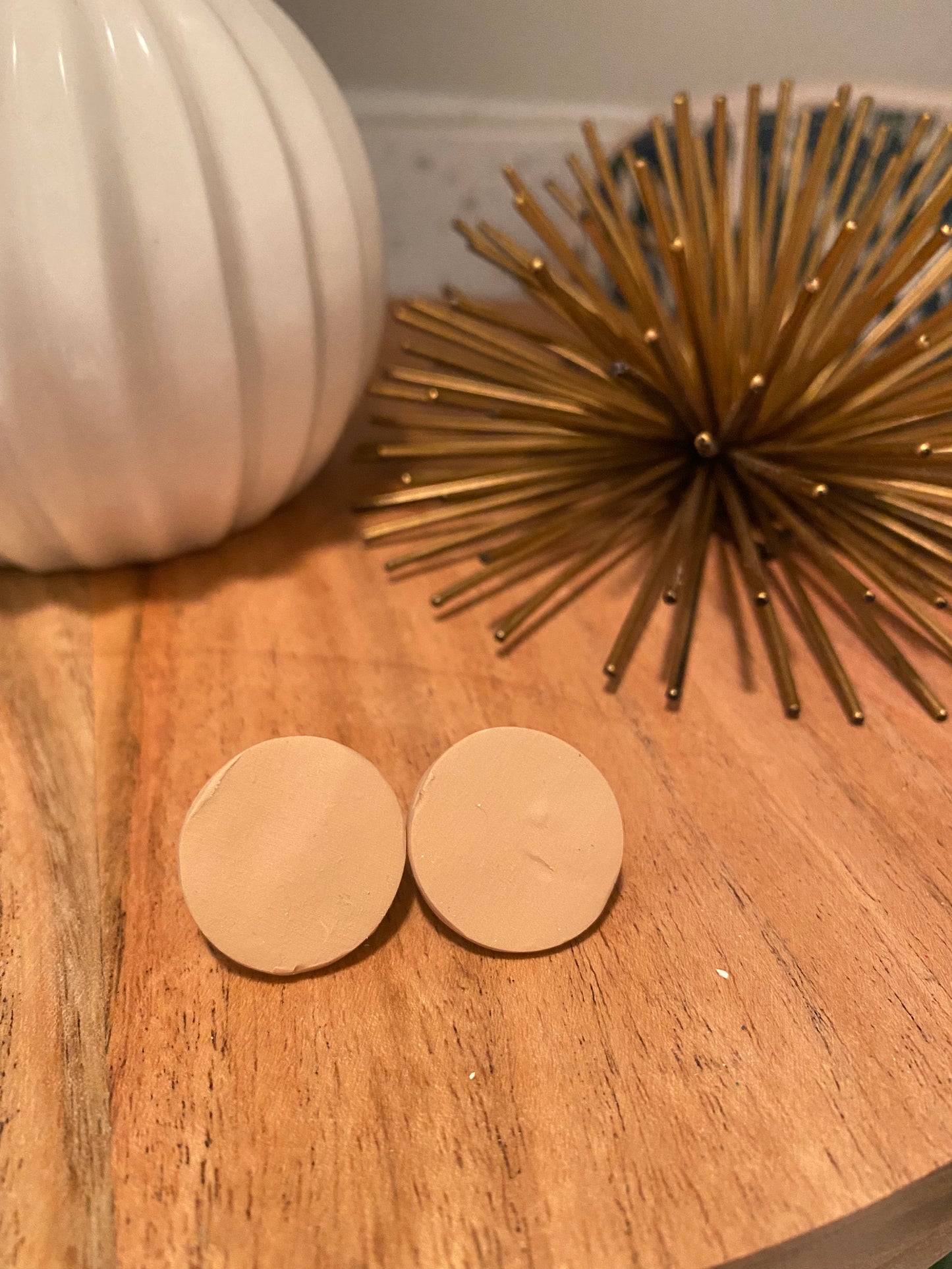 Nude Medium Circle Studs