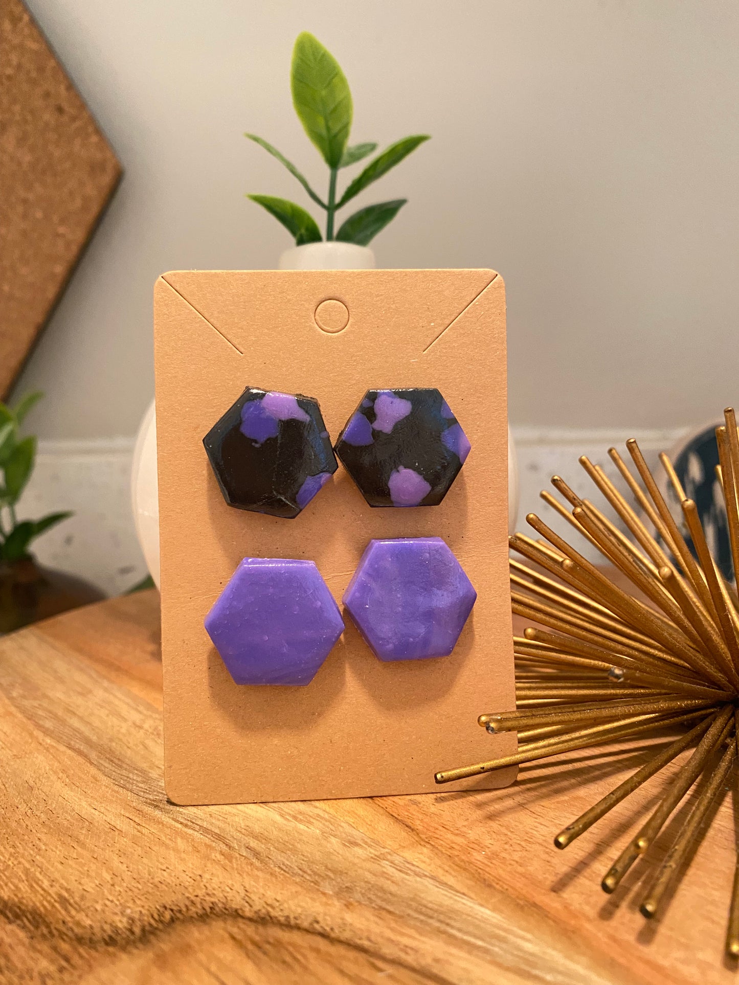 Madison Medium Hexagon Stud Set